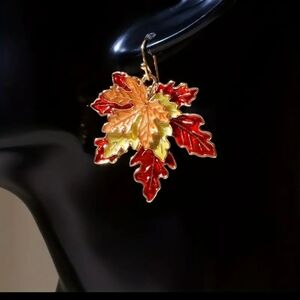 Maple Leaf Enamel Earrings - Delicate and Stylish Fashion Ear Jewelry